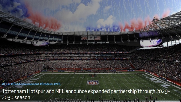 【万博足球】热刺官方:与NFL扩大合作,每年主场将举办两场NFL常规赛