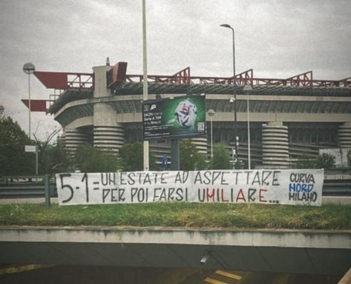 【万博足球】国米北看台横幅嘲讽米兰:5-1,等了一个夏天,等到的却是羞辱