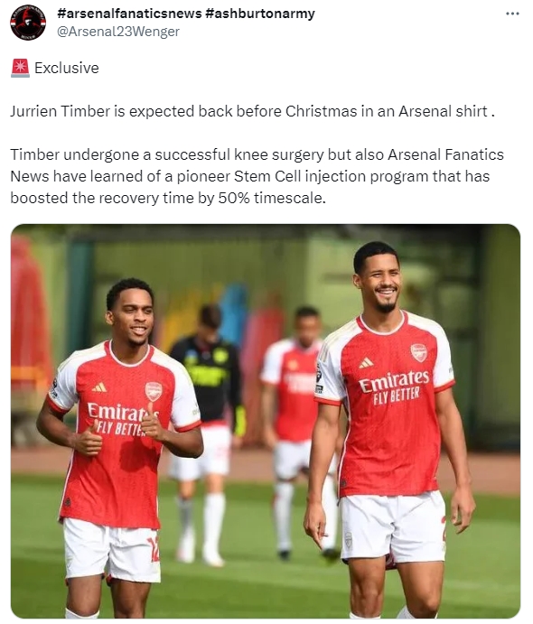 ?尊嘟假嘟？小道消息源：廷伯接受开创性干细胞疗法，有望提早复出