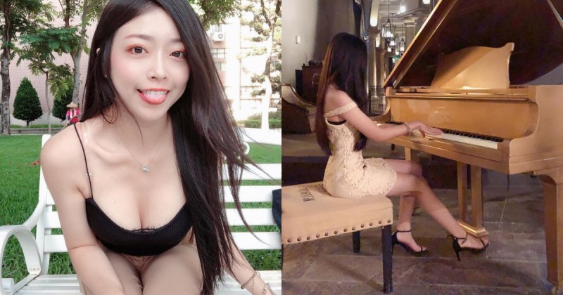 在金色三麥彈琴的「氣質正妹」妍妍兒，小洋裝藏不住好曲線，私下活潑又性感！
