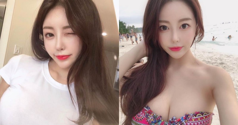 【万博娱乐】高顏值正妹「海邊低胸視角」，水嫩美乳讓遊客都暈了！