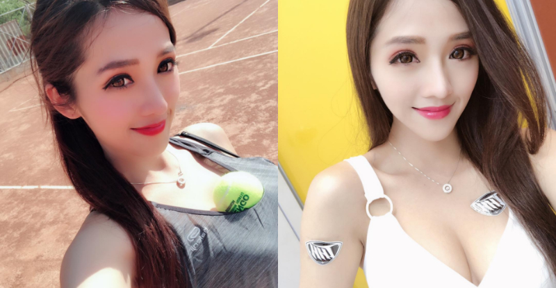 【万博娱乐】網球的正確打法！甜美正妹「雙奶頂球」　飽滿美乳是最佳緩衝墊！