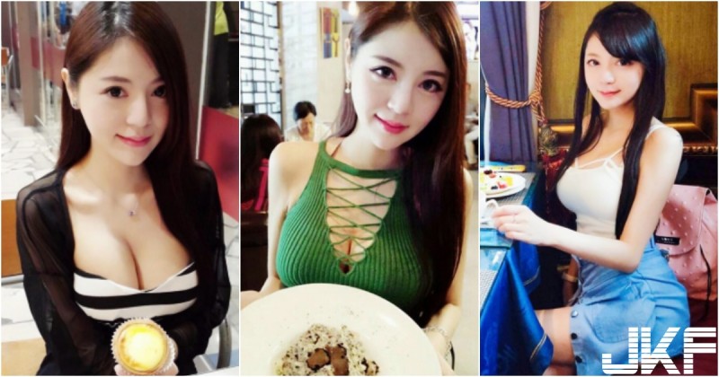 【万博娱乐】食指大動啦!「E奶正妹」低胸洋裝分享美食!「渾圓雪乳」遠比食物更美味!
