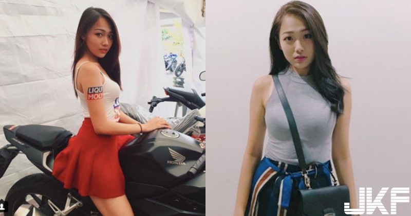 【万博娱乐】正妹騎重機94辣！「大奶嫩妹」展場重機直接跨上去，「迷你短裙」大腿露出好誘惑！