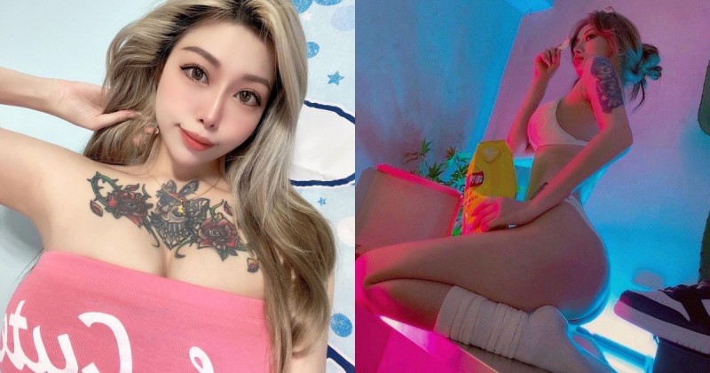 E奶辣妹「李靜」挺翹臀吃洋芋片，「渾圓飽滿」窈窕曲線讓人口水直流！