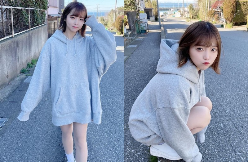 【万博娱乐】蘿莉櫻花妹「福山梨乃」寬鬆男友風散發甜萌慵懶氣質　實在是可愛到一個過分啊