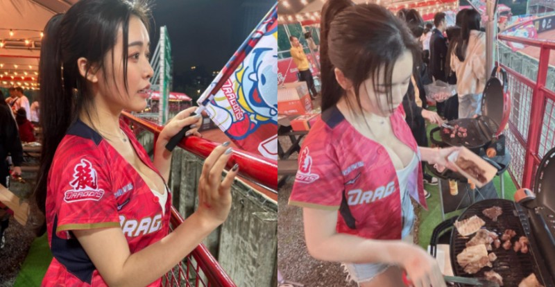 【万博娱乐】棒球場邊驚見巨乳妹烤肉　奶香味和肉香味讓全場球迷嗨翻