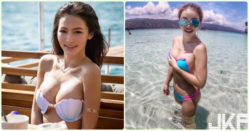 【万博娱乐】海邊白皙正妹「胸猛乳量」美乳都快滑出來！超邪惡畫面讓人受不了啊…