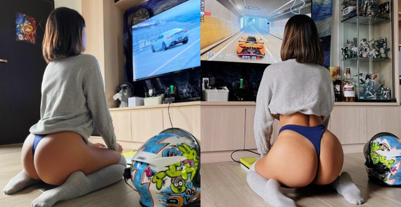 【万博娱乐】美臀女友「瀞諠Selina」只穿小丁打電動　性感畫面讓人把持不住