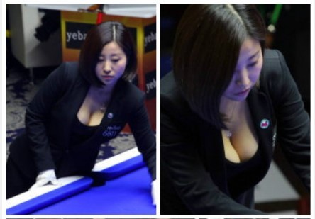 【万博娱乐】妳是來走秀還是打球？ 她龐然G奶一晃…壓垮撞球台惹