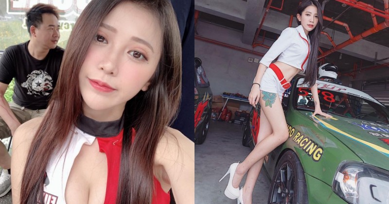 【万博娱乐】甜美電眼賽車女郎「黃萱 Karen」緊身短裙好火辣！「車頭燈」也沒跟你客氣～