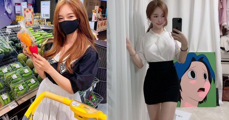 【万博娱乐】超市遇到「超活潑正妹」甜笑買菜！原來是「神正ＯＬ」制服裝扮凹凸有致超性感！