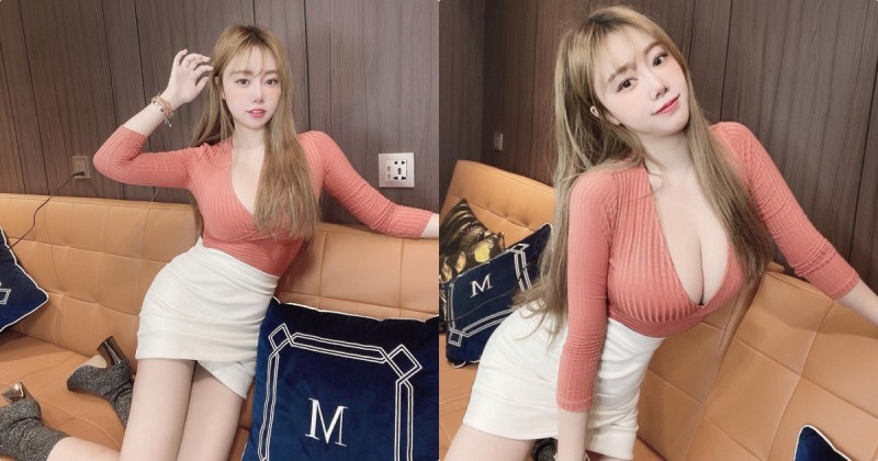 【万博娱乐】小隻馬正妹「可禹」低胸裝蹦出事業線，「性感的深V造型」太讓人著迷！