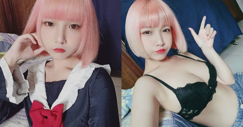 【万博娱乐】小巧臉蛋的外拍美少女「咖咖」，黑色爆乳內衣展現「性感長輩」！