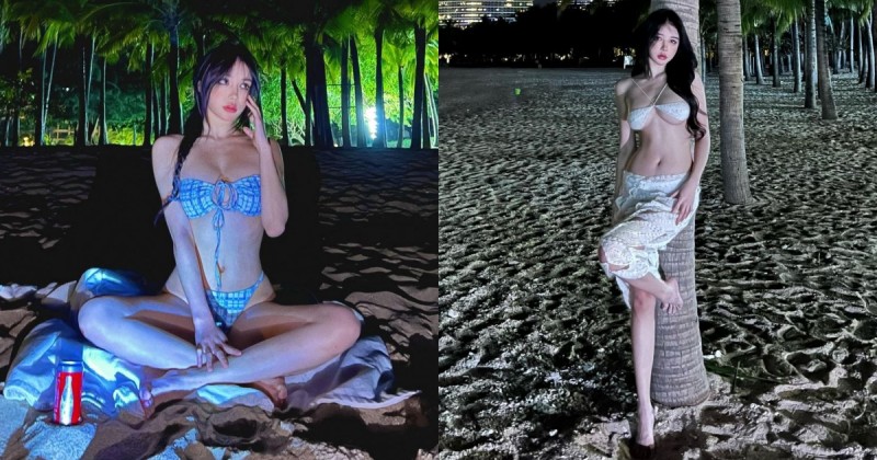 【万博娱乐】椰林海岸邊出現「惹火巨乳正妹」！比例宛如維納斯，「細腰美腿」超完美！