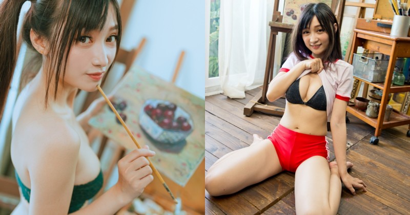 【万博娱乐】畫室裡的壞壞學生妹「江DD」，俏皮純真暗藏性感誘惑，挺雪白美乳作情慾畫布！