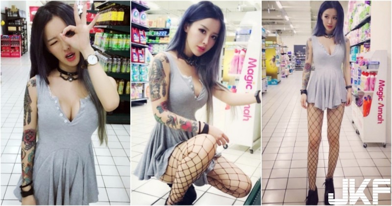 【万博娱乐】深夜賣場見「火辣網襪妹」！爆乳深蹲挑選商品的「極品身材」豪厲害