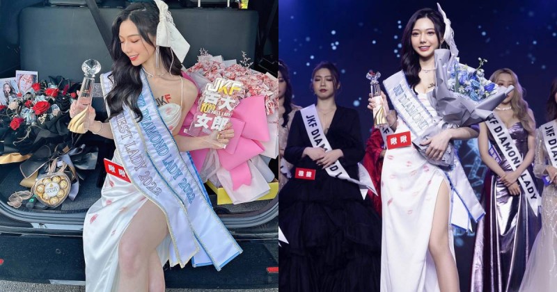 【万博娱乐】百大女郎雙冠王！純慾系女孩「啾啾」洋裝上全是唇印，辣秀美乳長腿！