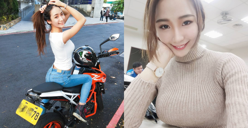 【万博娱乐】現役大學生「重機正妹」只有逆天長腿還不夠　飽滿美乳也一起上車！