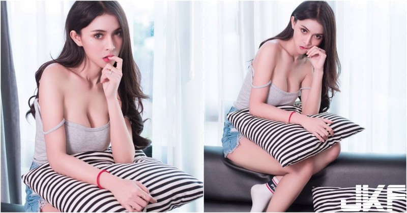 【万博娱乐】居家也能好性感！混血正妹「背心爆乳」不怕你看，白白嫩嫩乳香來襲～