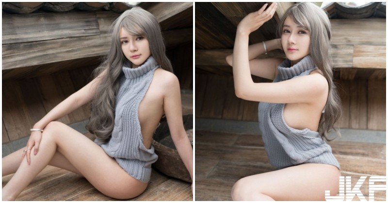 【万博娱乐】嫩模童貞毛衣「外露雄偉南半球」，掀衣還有「白色小褲」，整個辣翻了！