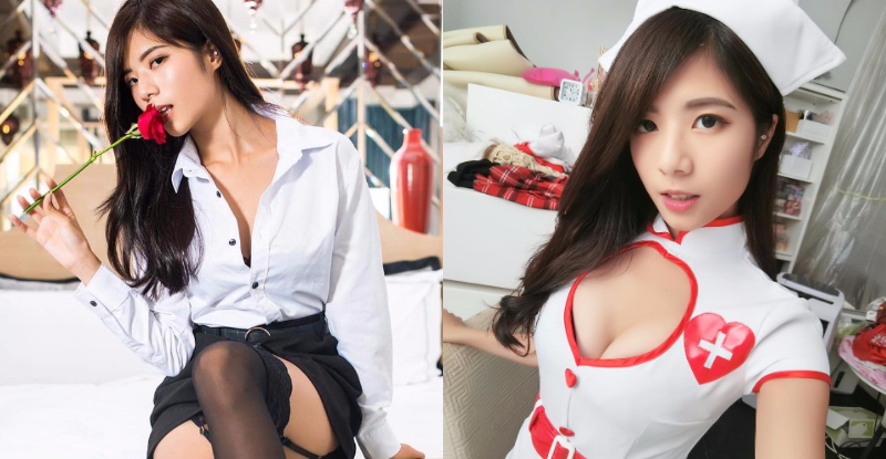 【万博娱乐】白襯衫窄裙「性感OL」解扣露溝好誘惑！角色扮演化身爆乳小護士！