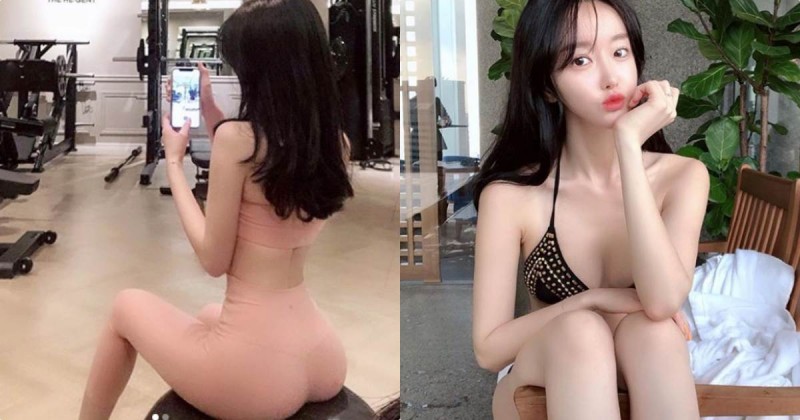 【万博娱乐】清純妹子膚色運動裝「激似沒穿」，蜜桃臀型完全被看光光了！