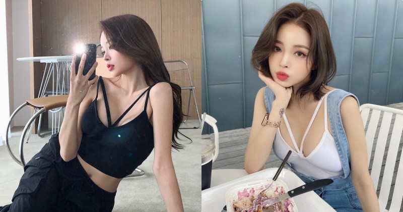 【万博娱乐】在Outlet吃甜點的「性感美胸妹」，「愛穿低胸背心」有夠誘人！
