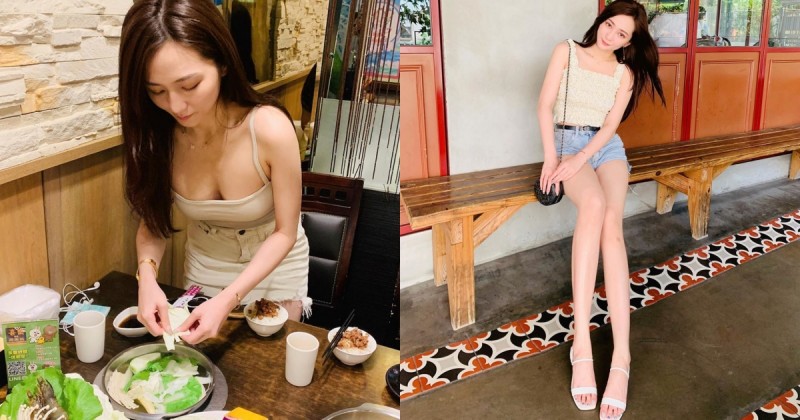 【万博娱乐】吃火鍋啦！「長髮美腿正妹」彎腰剝菜低胸背心檔不住美乳溢出！根本辣味香濃牛奶鍋！