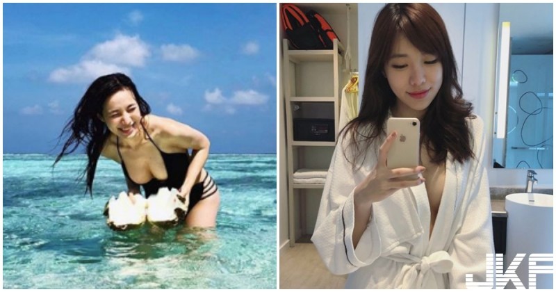 【万博娱乐】氣質女神「浮潛撿到大海螺」！彎腰的「傲人美乳畫面」，大小不輸給貝殼啊！