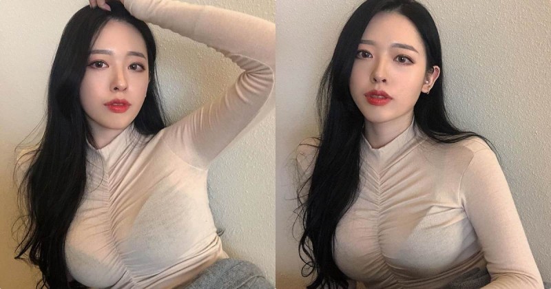 【万博娱乐】正妹「豐滿美乳」要撐爆透膚衣，兩顆乳球形狀太邪惡了！