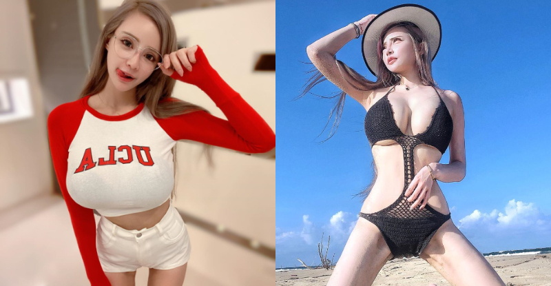 【万博娱乐】奶G妹「元欣」抓住夏天尾巴到海邊戲水　渾圓巨乳快包覆不住！