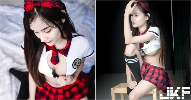 【万博娱乐】學生妹管不住奶！「渾圓白乳」不時外放，火辣陰影撩到人揮旗致敬！