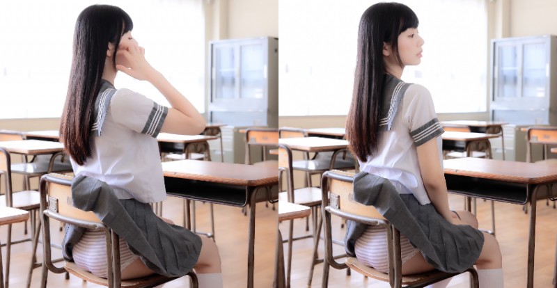【万博娱乐】同學，你內褲露出來了！「情色萌妹」制服裙子卡住　整個屁屁露出