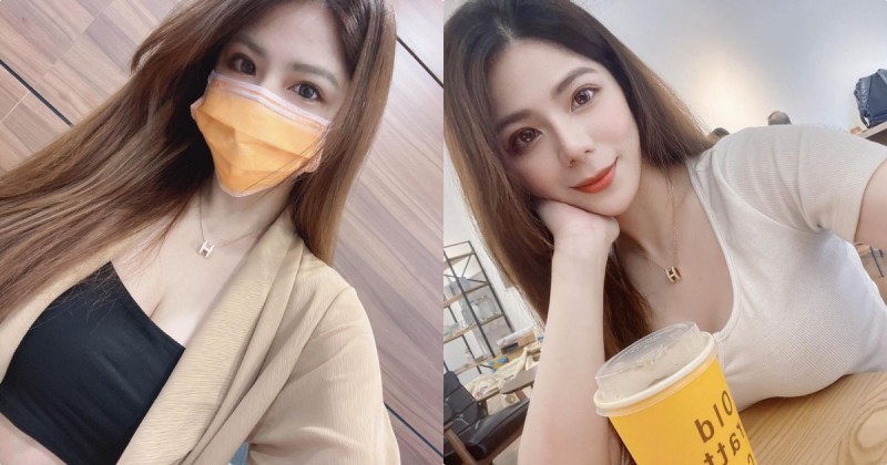 【万博娱乐】有著美背線條的美乳正妹「蕾蒂」，喝飲料時的自拍簡直美翻了！