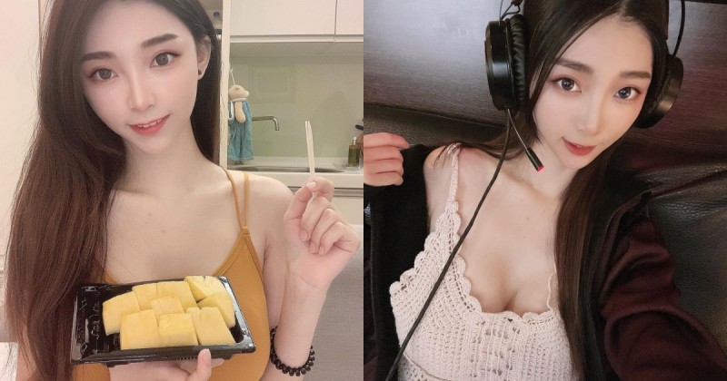 【万博娱乐】小仙女邀你吃鳳梨，「白皙正妹」Lily細肩帶小背心好清涼，光看胃口就很好～