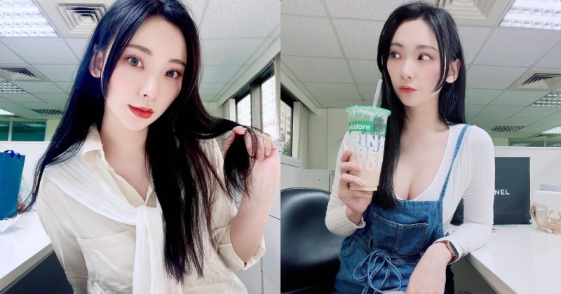 【万博娱乐】穿吊帶裝喝飲料的性感正妹「陳妍」，172公分「高挑曲線」辣翻了！