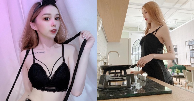 【万博娱乐】有餐飲證照的大眼洋娃娃！「空靈系正妹」性感蕾絲睡袍下廚，光看就胃口大開！