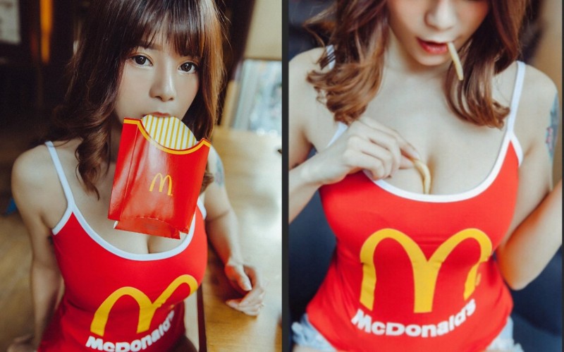 【万博娱乐】麥當勞新吃法！爆乳健身妹容容自創「乳汁薯條」熱熱吃剛剛好　