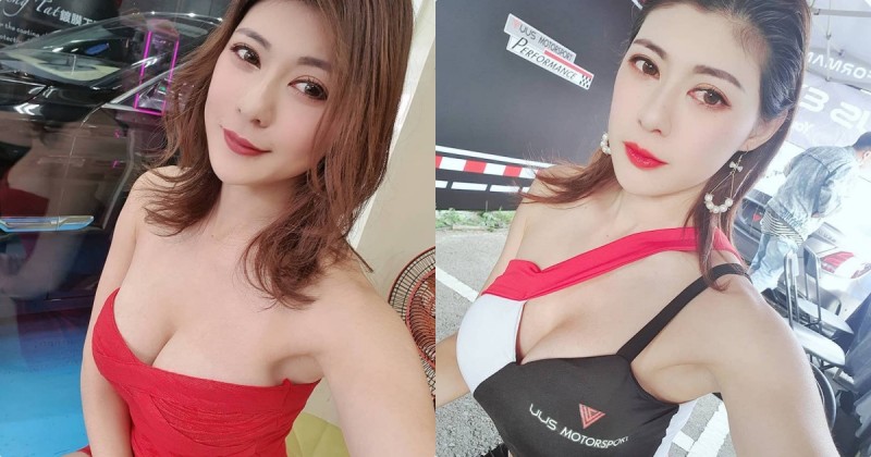 【万博娱乐】火辣展場正妹「JoJo 嘉嘉」，低胸賽車服「車頭燈好吸睛」！
