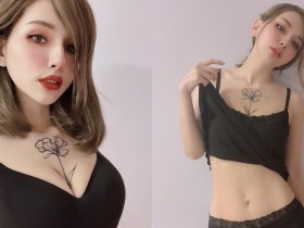 【万博娱乐】混血正妹「榕榕」穿上黑色低胸裝,「超兇的G奶」有夠惹火!