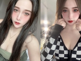 【万博娱乐】正妹「唯娜」棋盤格造型好深V,「雄厚乳量」常撐爆上衣!