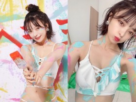 【万博娱乐】甜萌天菜妹「さおりん」爆乳玩塗鴉 露齒燦笑萌到一個犯規
