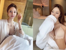 【万博娱乐】大眼正妹「起床時美乳露出」,「睡衣沒穿好」太過誘惑!
