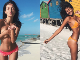 【万博娱乐】陽光沙灘沒有比基尼!「性感正妹」身體力行海島風情 捧嫩乳做日光浴