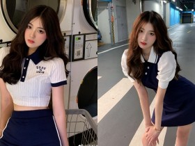 【万博娱乐】停車場「22歲超可愛纖腰妹子」,深藍小洋裝下有「性感S曲線」!