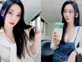 【万博娱乐】穿吊帶裝喝飲料的性感正妹「陳妍」,172公分「高挑曲線」辣翻了!