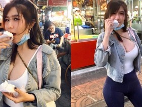 【万博娱乐】「爆乳正妹」夜市大口吃包子,胸前「超渾圓大肉包」才是真正美味,走過路過不想錯過!