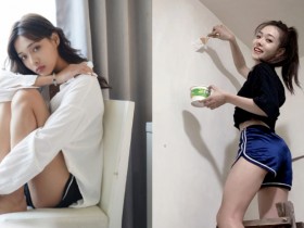 【万博娱乐】甜美女孩「唐羽玥Yuyue」高踩梯子挺出翹臀,若隱若現的美腿根部讓人想法超大膽!